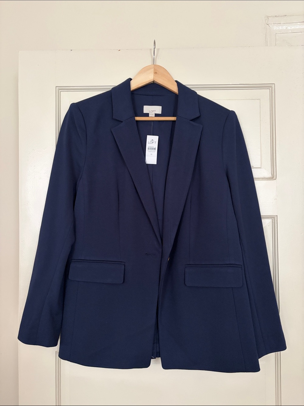 LOFT Navy Tailored Single-Button Blazer